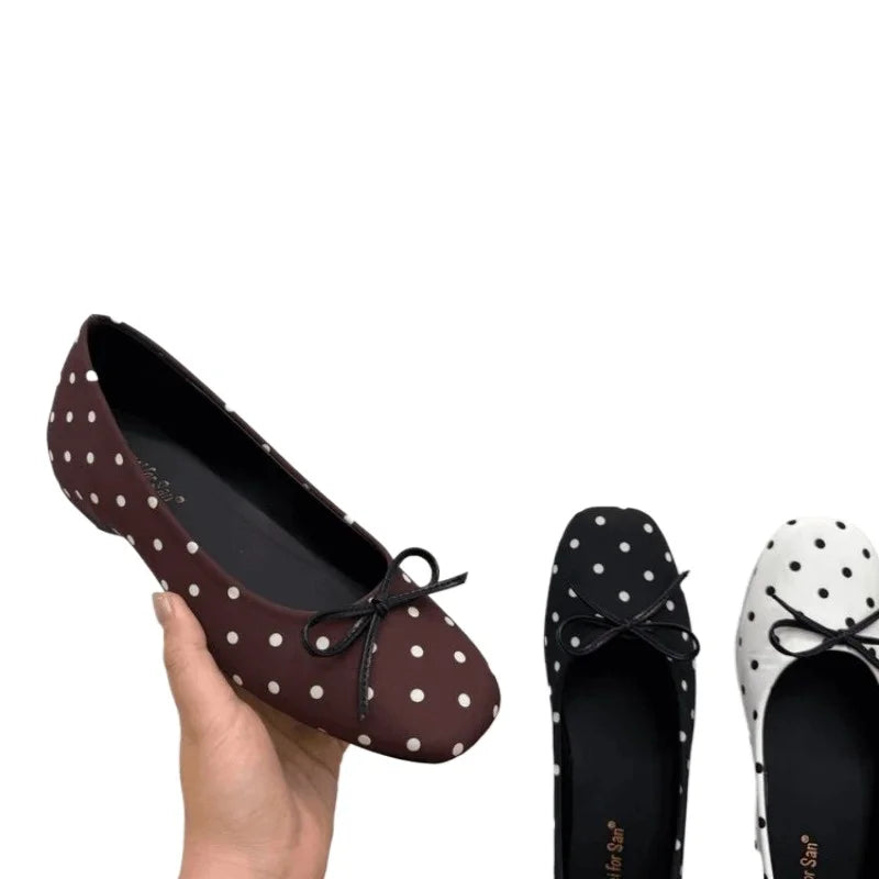 Polka Dot Women's Ballet Flats – Soft Sole Slip-On Dress Shoes Women's Ballet Flats Axl