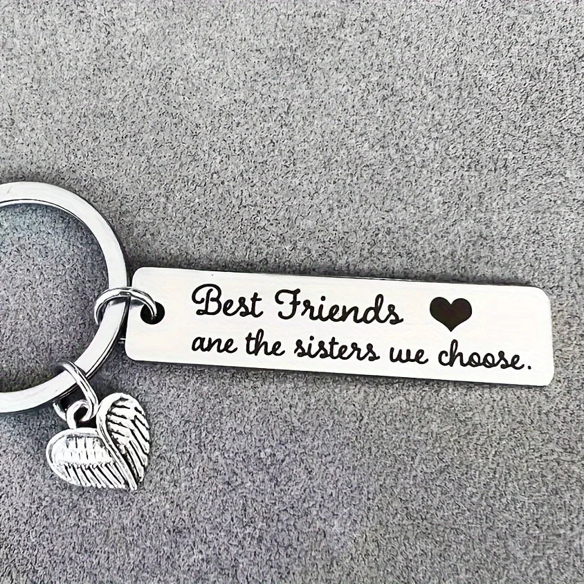 BFF Friendship Keychain – Best Friend Birthday Gift for Women Friendship Keychain Axl silvery 1pc