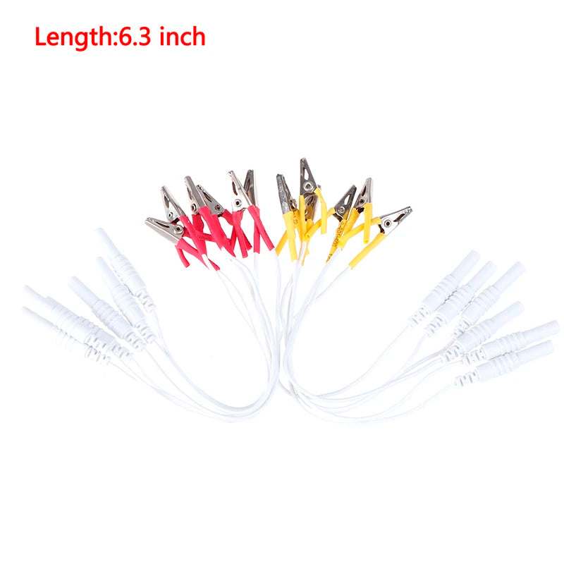 12-Pack Alligator Clip Lead Wires for TENS & Muscle Stimulators TENS Accessory Cables Axl