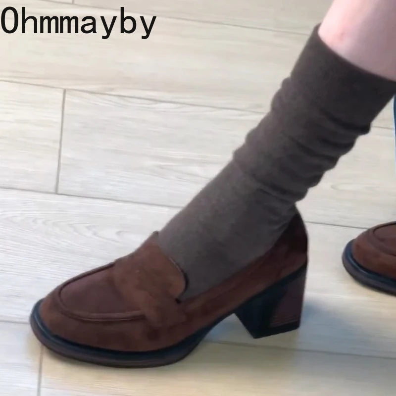 Vintage Platform Mary Jane Pumps – Square Heel Slip-On Platform Mary Jane Pumps Axl