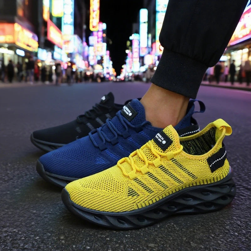 Men's Breathable Knit Sneakers – Lightweight Casual Running Shoes Men's Knit Sneakers Axl
