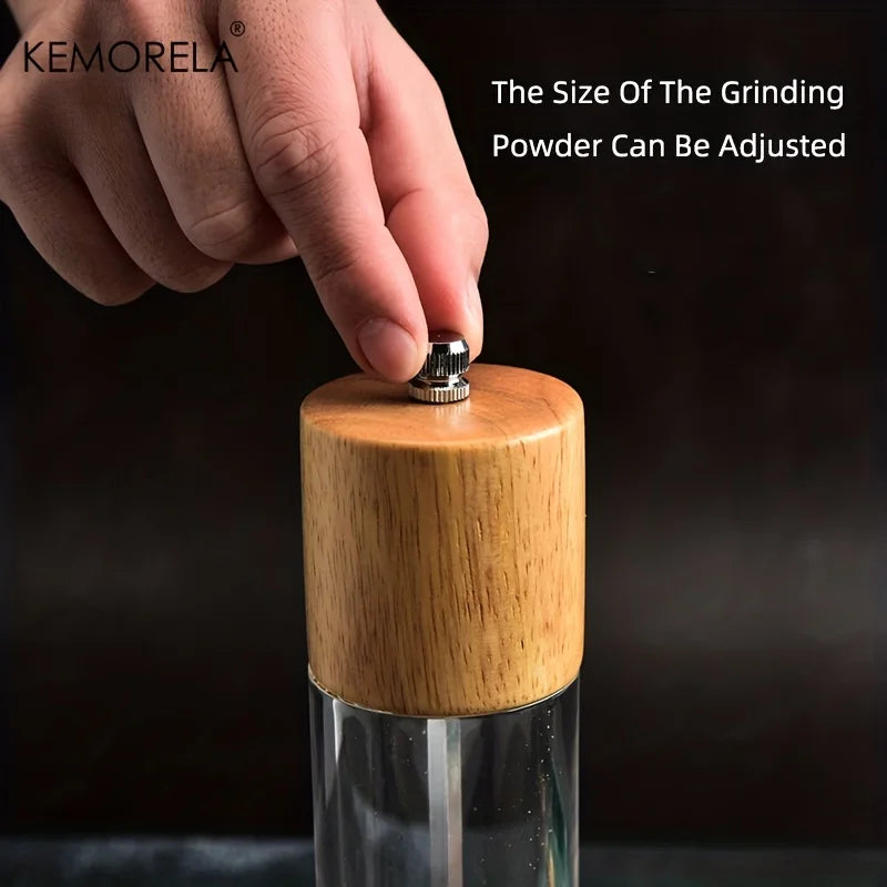 KEMORELA Acrylic & Wood Salt and Pepper Grinder Set Salt & Pepper Mill Axl