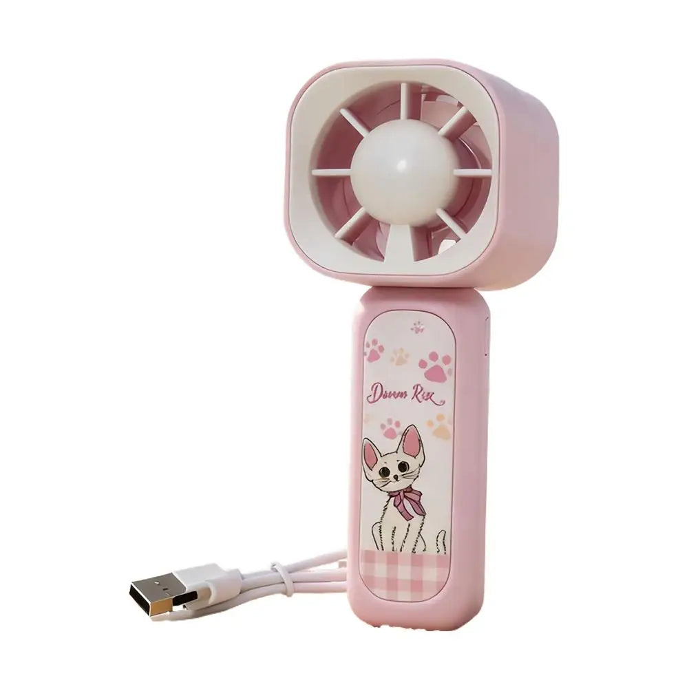 USB Rechargeable Handheld Mini Fan – 3-Speed Portable Cooler Handheld Portable Fan Axl Pink