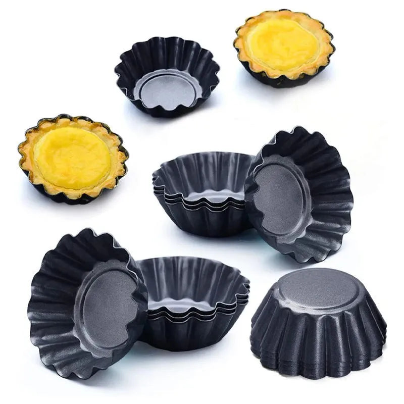 6.5cm Non-Stick Carbon Steel Egg Tart & Pie Mold | Fluted Tin Tart Baking Mold Axl