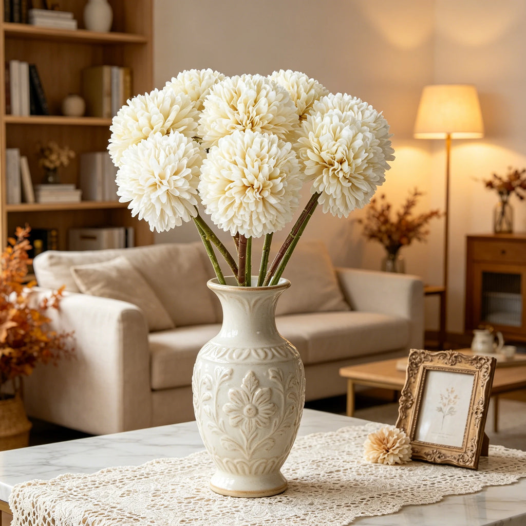 Silk Artificial Dandelion Hydrangea Flowers | Wedding & Home Décor Artificial Silk Flowers Axl