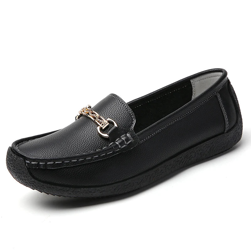 HAJINK Women's Leather Loafers – Low Heel Slip-On Flats Women's Loafers Axl black 36