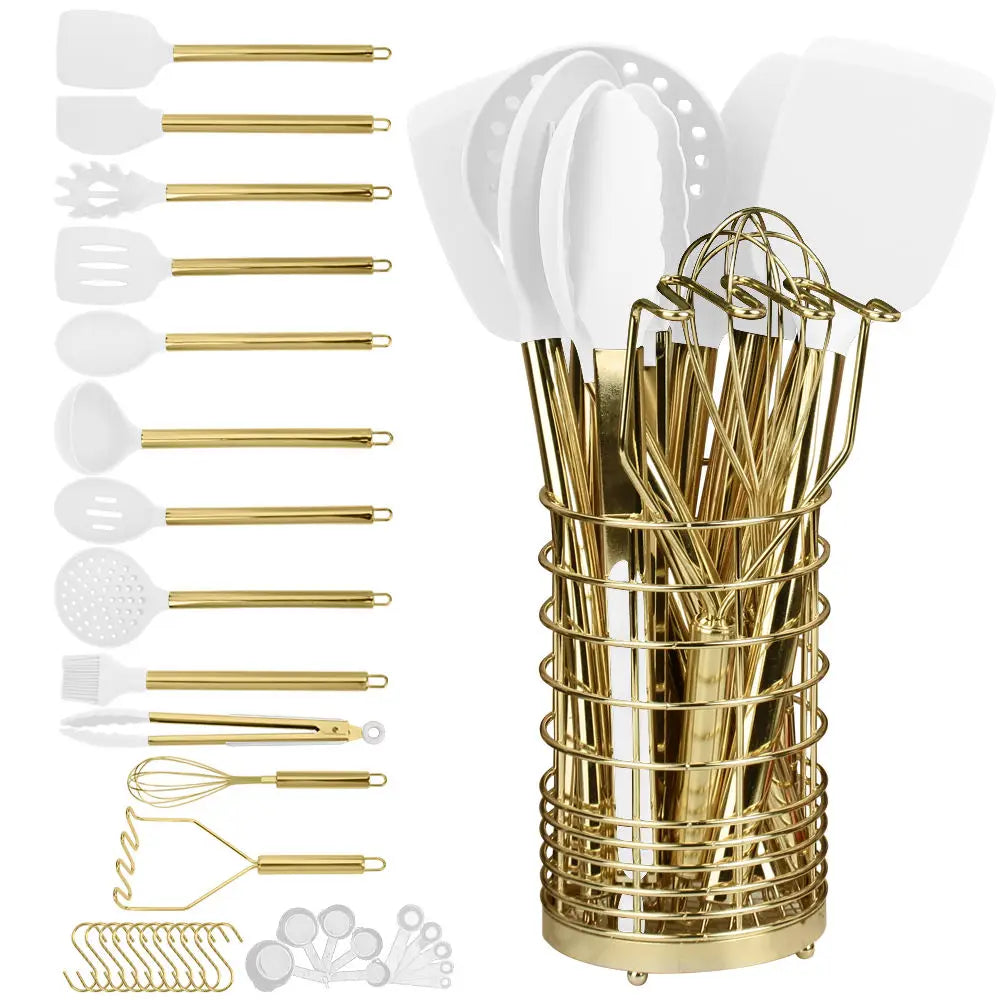 15-Piece Silicone Cooking Tool Set – Spatulas & Spoons Silicone Utensil Set Axl