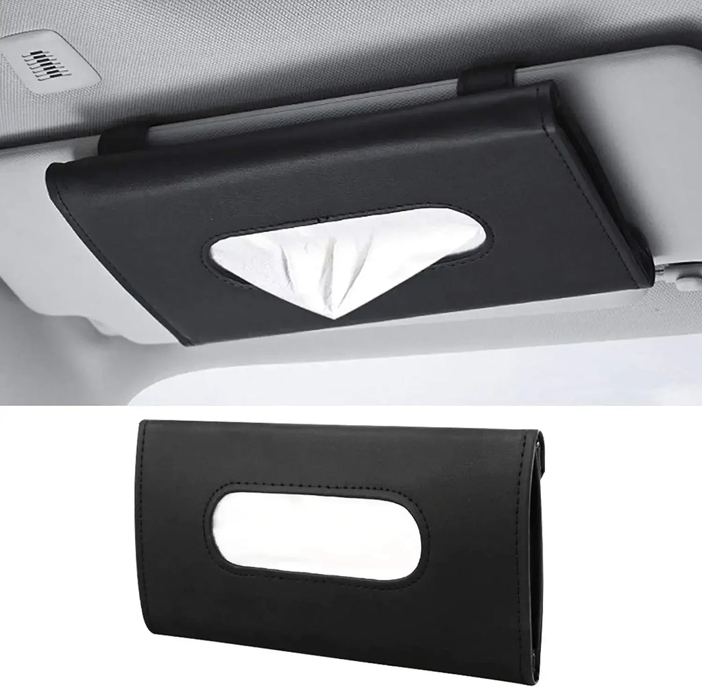 Car Sun Visor Tissue Holder – PU Leather Auto Organizer Car Interior Organizer Axl
