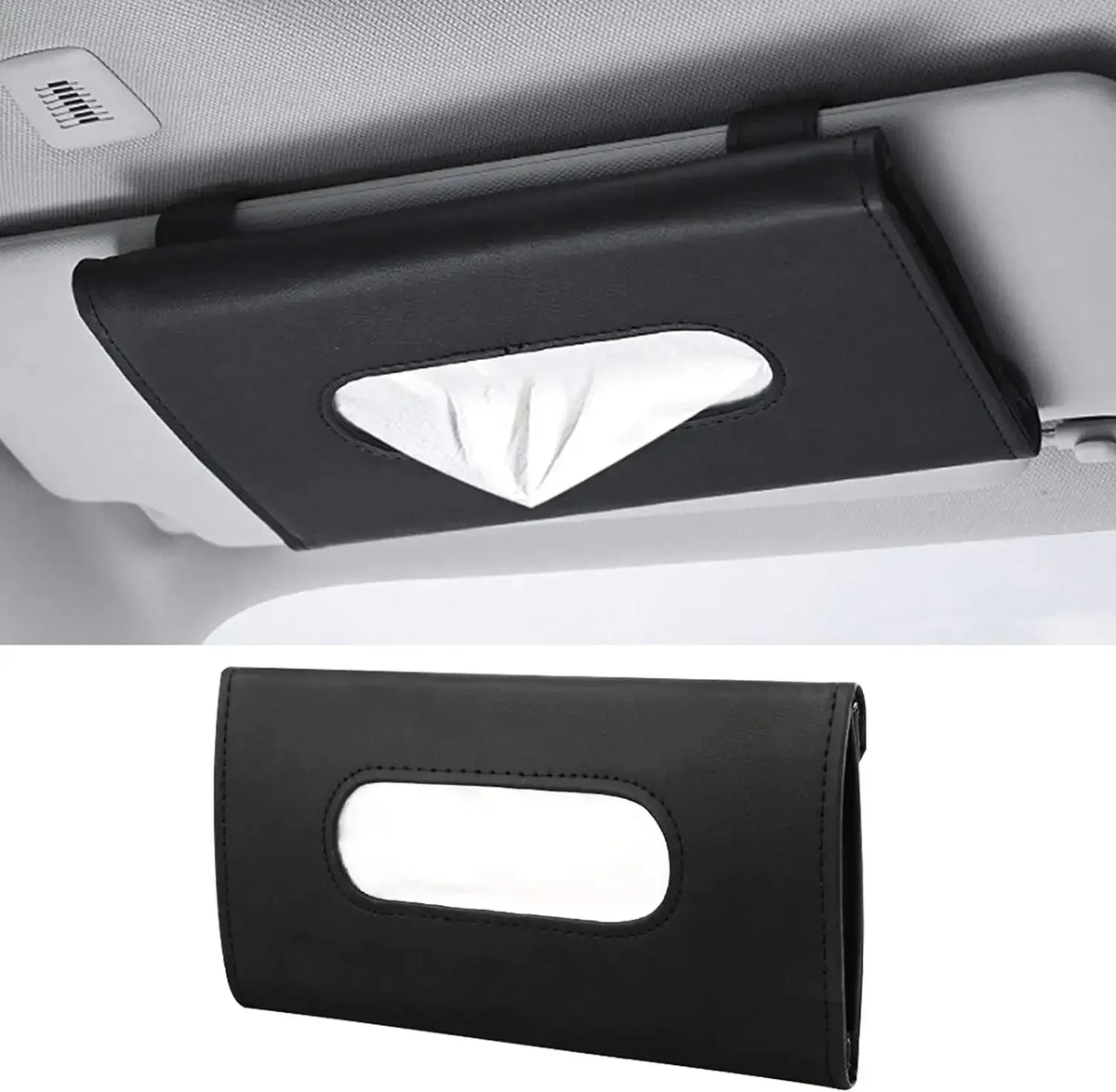Car Sun Visor Tissue Holder – PU Leather Auto Organizer Car Interior Organizer Axl