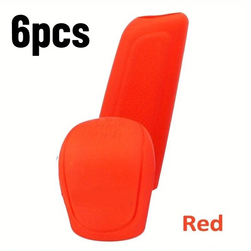 6-Piece Silicone Gear Shift Knob & Handbrake Cover Set Car Interior Accessory Axl