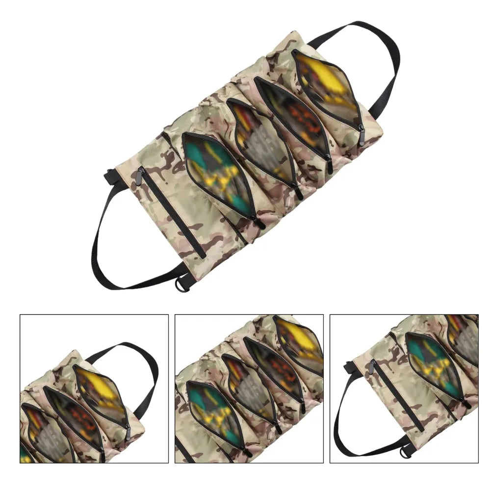 600D Oxford Roll-Up Tool Bag | 5-Pocket Portable Organizer Roll-Up Tool Bag Axl