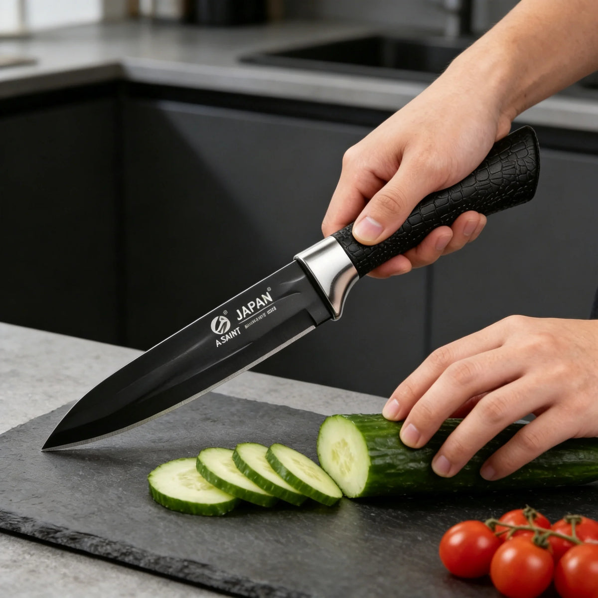 Japanese-Style Black Stainless Steel Paring Knife | Sharp Paring Knife Axl