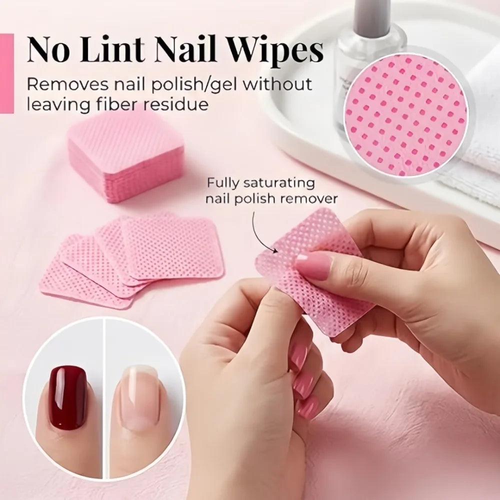 100 Pcs Non-Woven Nail Wipes – Lint-Free Polish Remover Pads Nail Remover Wipes Axl