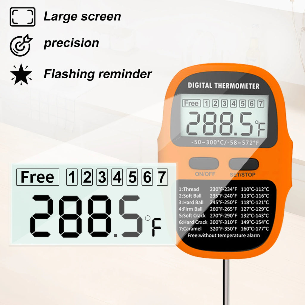 Digital Candy Thermometer – Big Screen Kitchen & BBQ Use Digital Kitchen Thermometer Axl
