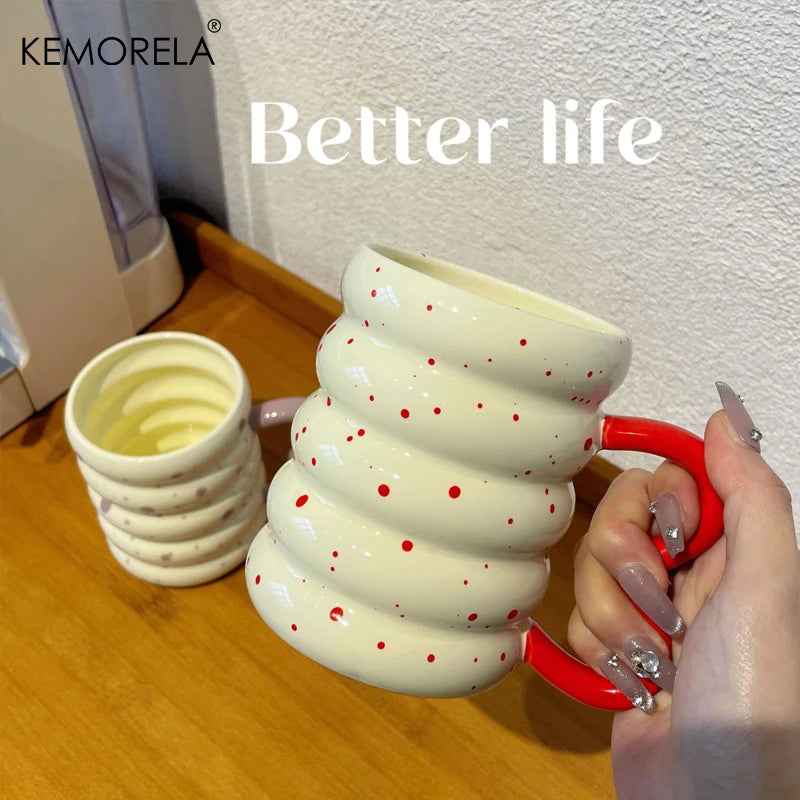 KEMORELA Caterpillar Ceramic Mug – Cute Coffee & Tea Cup Ceramic Novelty Mug Axl