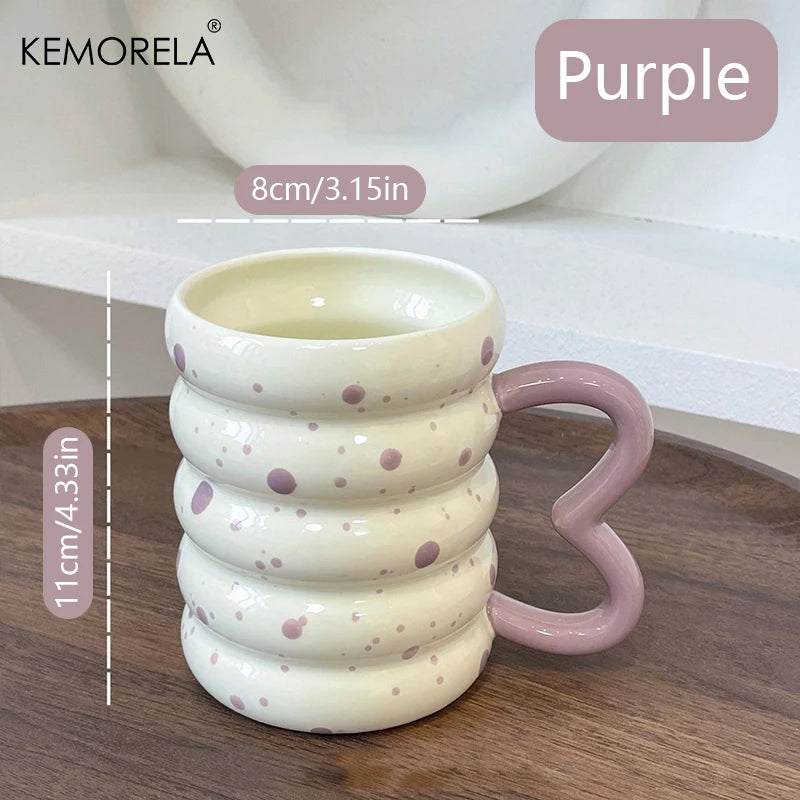 KEMORELA Caterpillar Ceramic Mug – Cute Coffee & Tea Cup Ceramic Novelty Mug Axl Purple