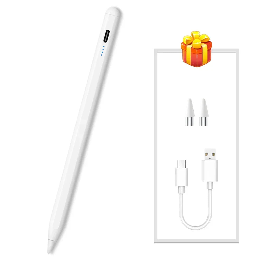 Universal Stylus Pen for iPad – Palm Rejection, USB-C Stylus Pen Axl White
