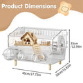2-Layer Clear Acrylic Hamster Cage with Accessories Small Animal Cage Axl Transparent model