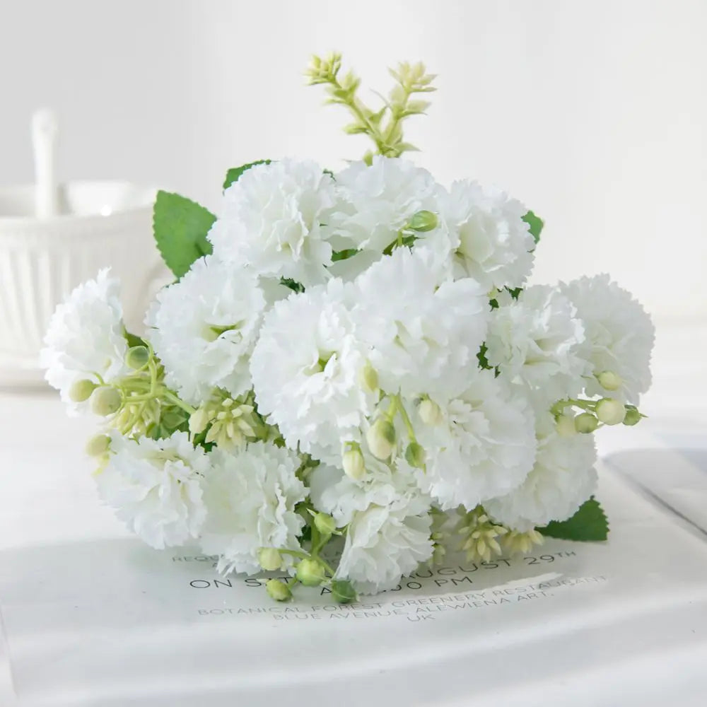 Silk Carnation Artificial Flowers – Wedding & Home Décor Artificial Silk Flowers Axl WHITE 2 pcs