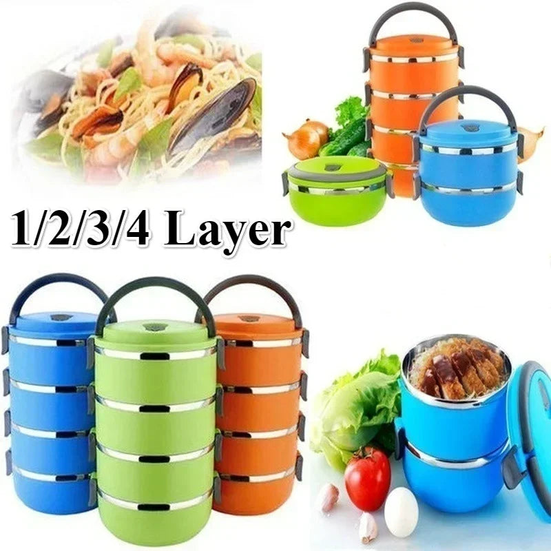 Multi-Layer Stainless Steel Insulated Bento Lunch Box – Leakproof Insulated Lunch Box Axl