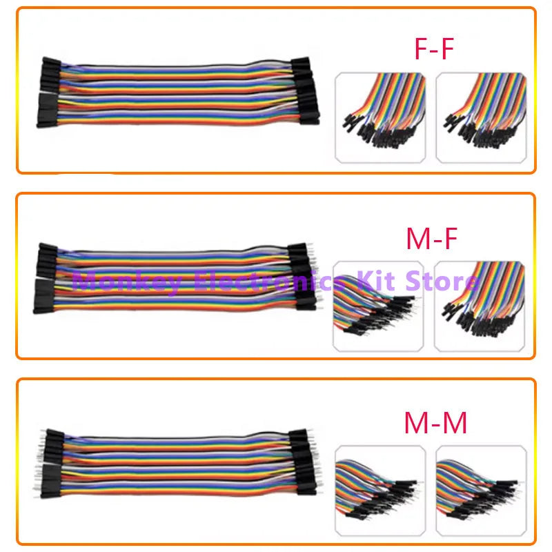 40-Pin Dupont Jumper Wires M/M M/F F/F – Arduino DIY Cables Dupont Jumper Wires Axl