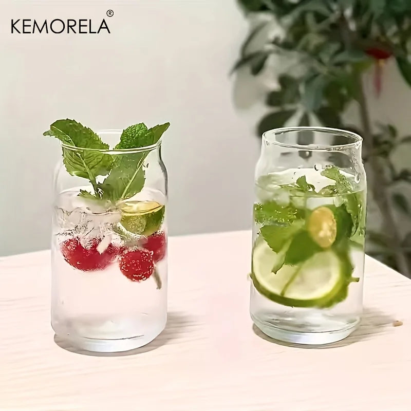 KEMORELA 500ml Borosilicate Glass Tumbler with Lid & Straw Glass Tumbler Axl