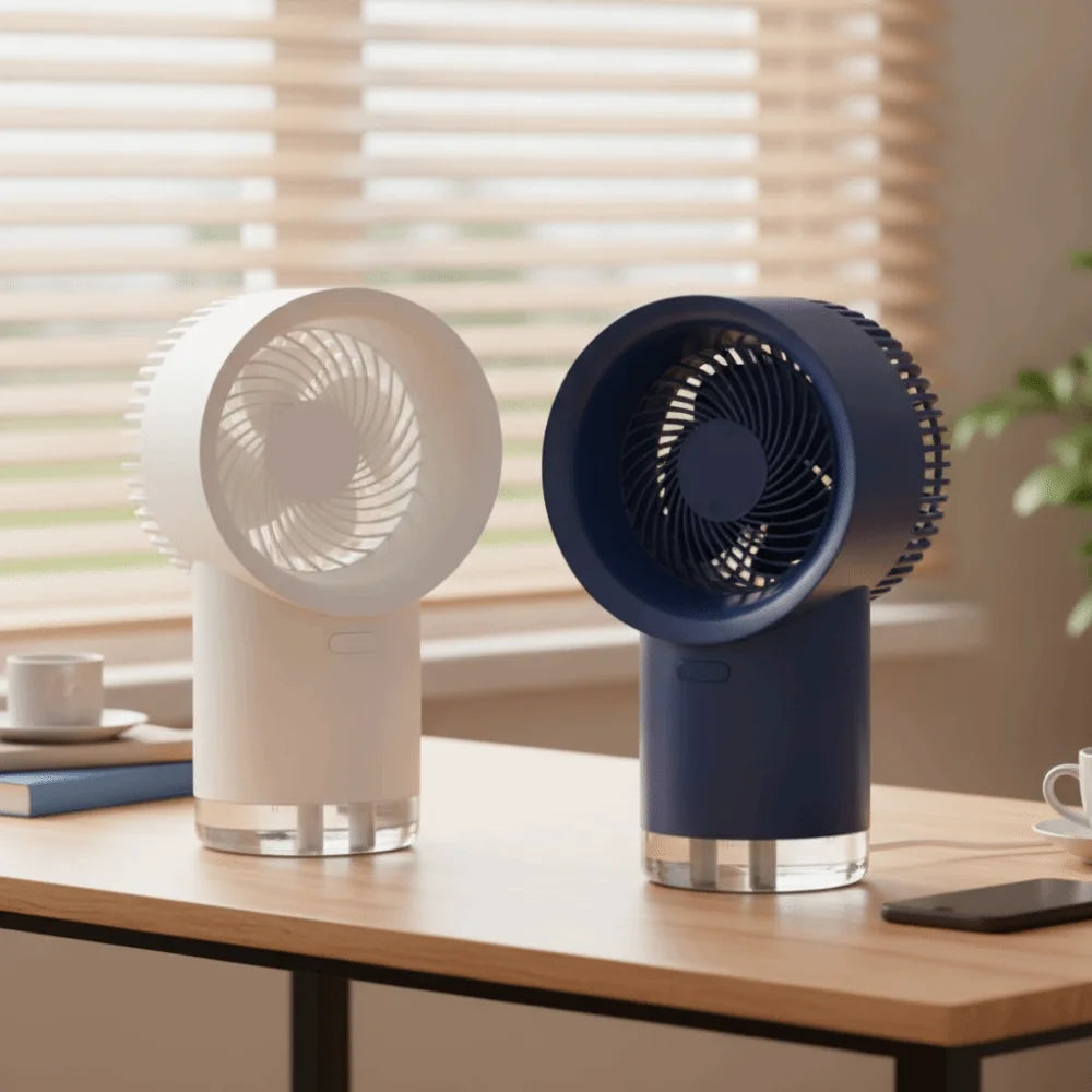 400ml Water Mist Cooling Desk Fan with LED Light & USB-C Mist Desk Fan Axl