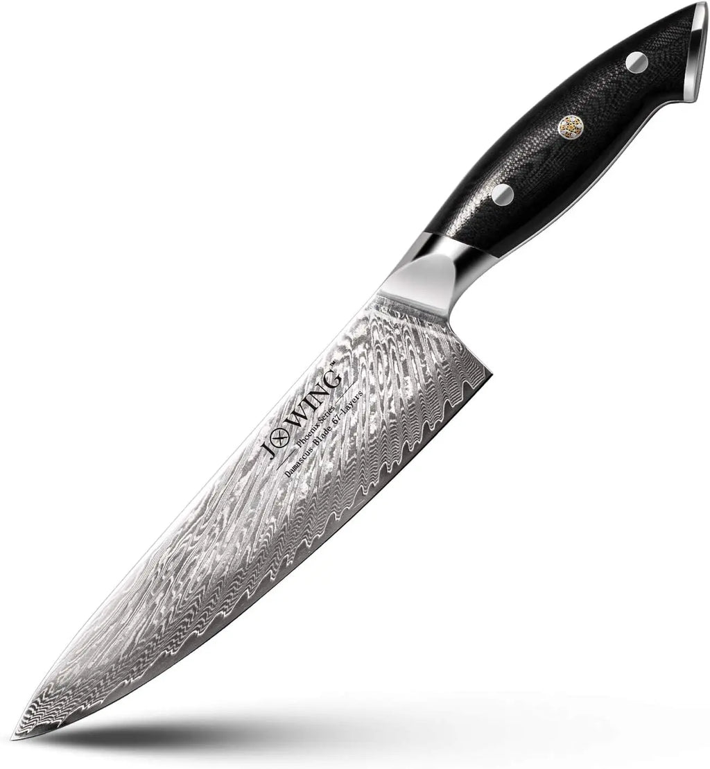 Damascus Chef Knife 67-Layer VG10 Steel | Gold Leaf Handle Damascus Chef Knife Axl 7 inch Santoku Knife China Mainland