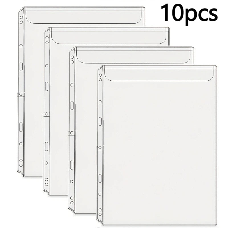 10-Pack A4 Folder Pockets – Multi-Compartment File Sleeves File Folder Sleeves Axl 10pcs-Single pocket