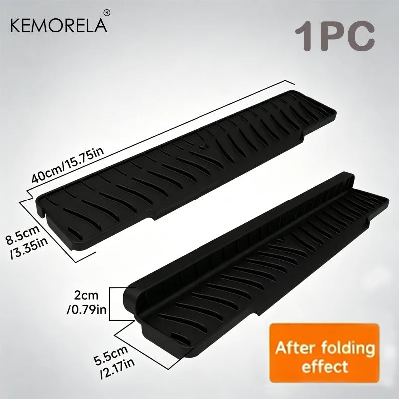 Silicone Sink Drain Mat – Anti-Slip Kitchen & Bathroom Drying Silicone Sink Mat Axl Black