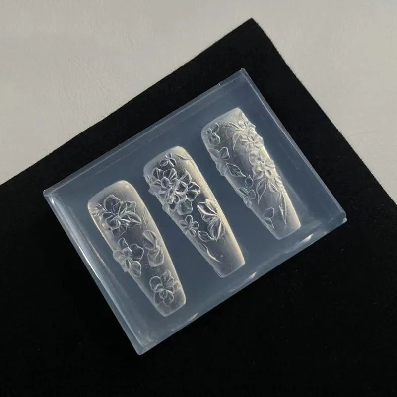3D Silicone Nail Art Mold – Flower Design DIY Template Nail Art Mold Axl