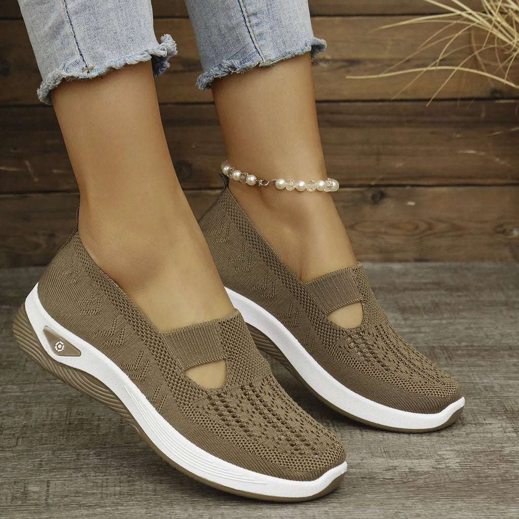 Women's Knitted Casual Sneakers – Lightweight Breathable Walking Shoes Women's Casual Sneakers Axl