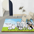 Battle Cats Flannel Floor Mat – Non-Slip Soft Indoor Rug Indoor Floor Rug Axl White2 120x160cm