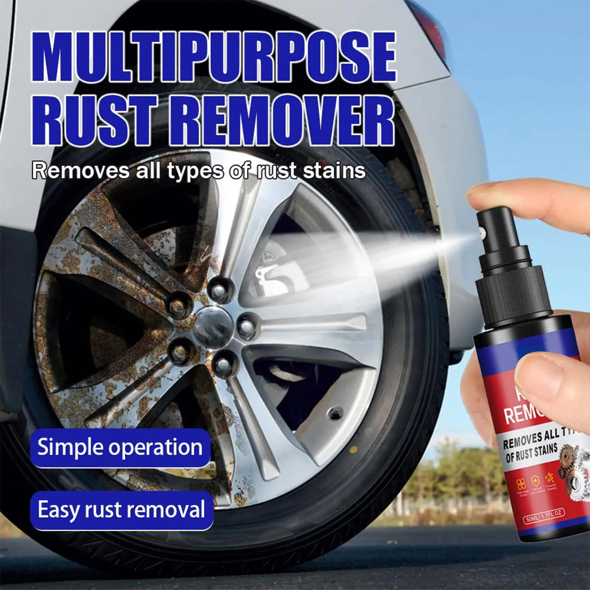 Car Rust Remover Spray – Heavy Duty Metal & Auto Cleaner 50ml Rust Remover Spray Axl