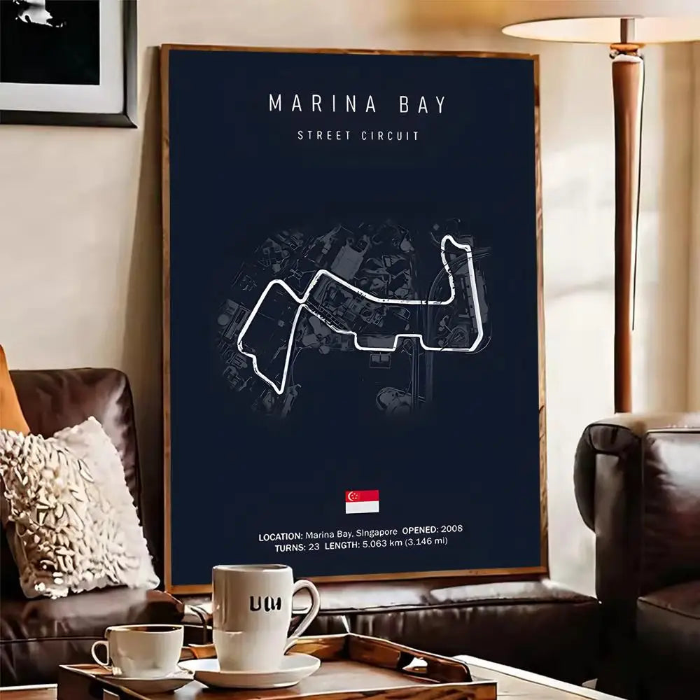 2025 Imola & Monaco Track Poster – Self-Adhesive Racing Wall Art Wall Art Poster Axl