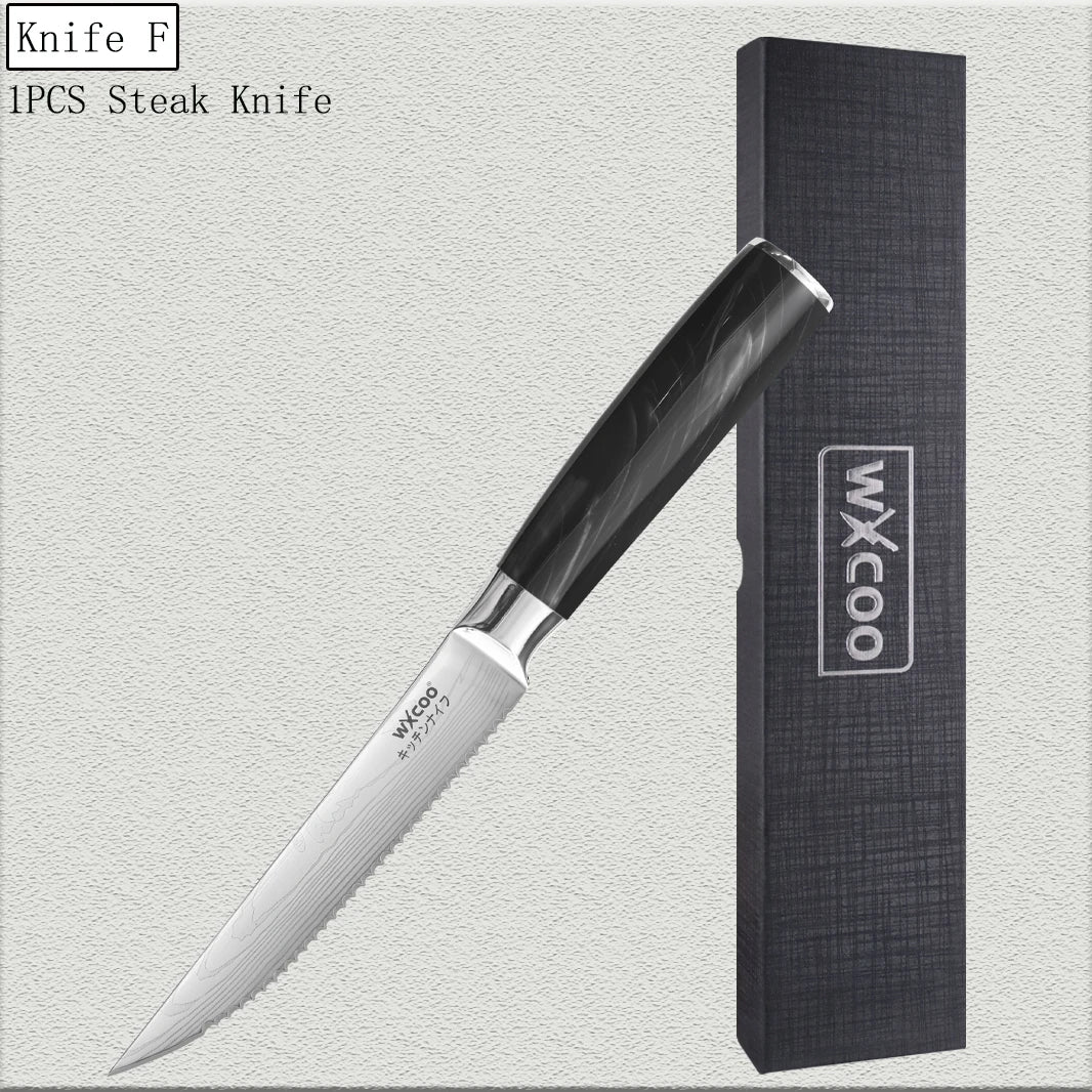 WXCOO Chef's Knife Set – Stainless Steel Kitchen Knives & Gift Box Kitchen Knife Set Axl Knife F