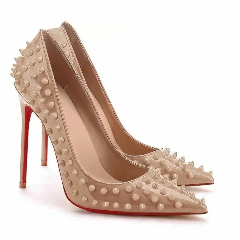 Women's Studded Stiletto Pumps | Pointed Toe High Heels Plus Size Stiletto Pumps Axl