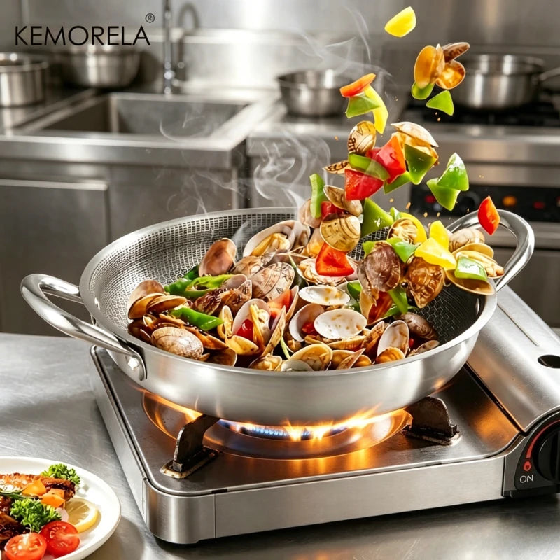 KEMORELA Stainless Steel Grill Pan – Induction & Oven Safe Grill Pan Axl WHITE