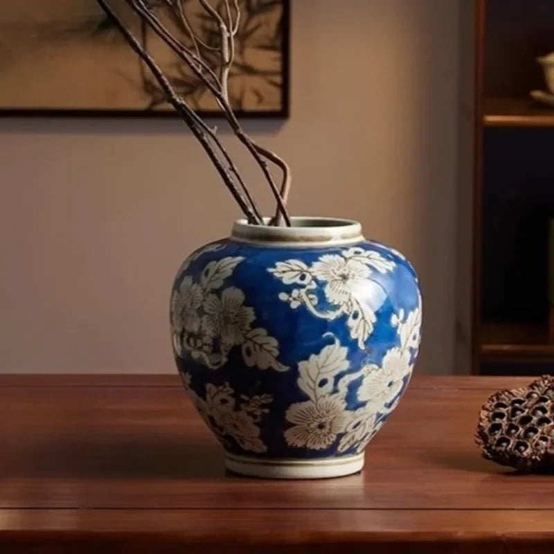 Jingdezhen Blue & White Porcelain Vase | Handmade Home Decor Porcelain Decorative Vase Axl