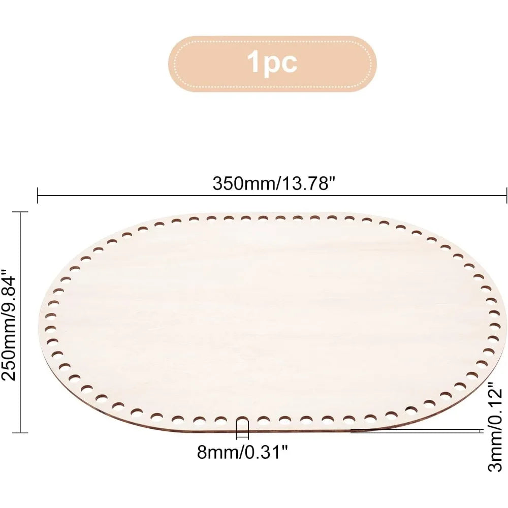 Oval Wood Crochet Basket Base 35x25cm | DIY Knitting Base Crochet Basket Base Axl AECH04-01742