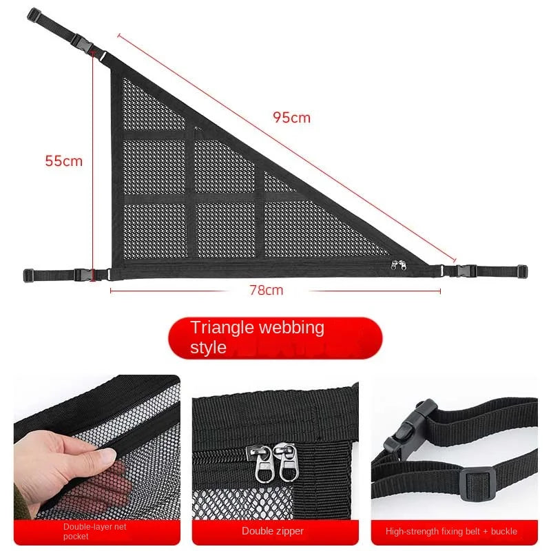 Car Roof Mesh Storage Net – Elastic Organizer, Triangle & Square Car Roof Organizer Axl Triangle style