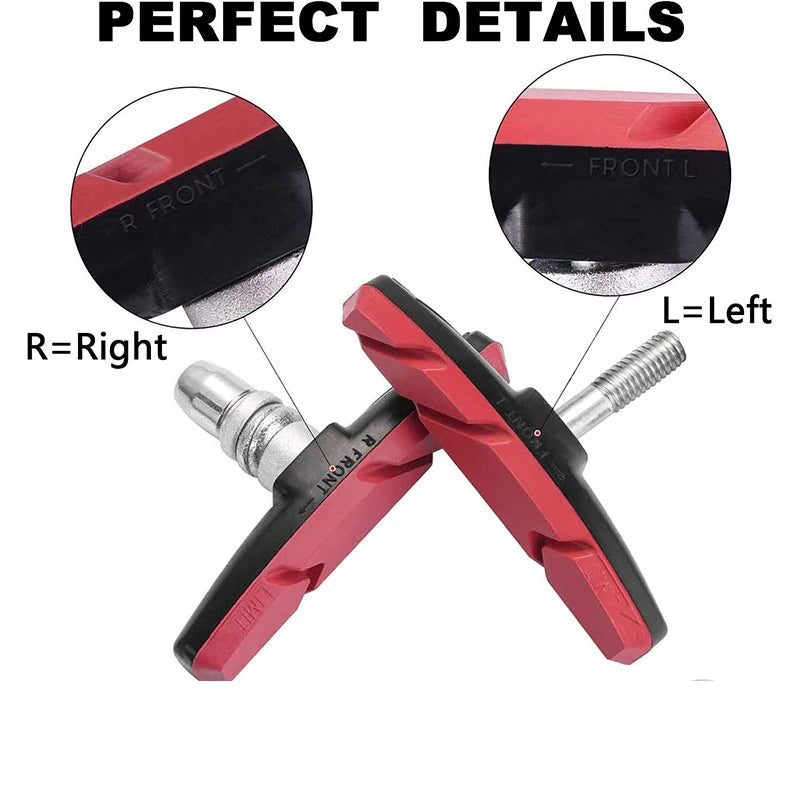 Bicycle V-Brake Rubber Pads 1 Pair – Silent & Long-Lasting Bicycle Brake Pads Axl