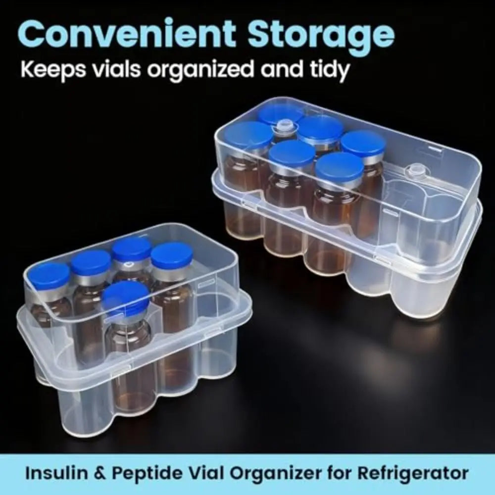 10-Slot Vial Storage Box – Stackable Fridge & Freezer Organizer Vial Storage Case Axl