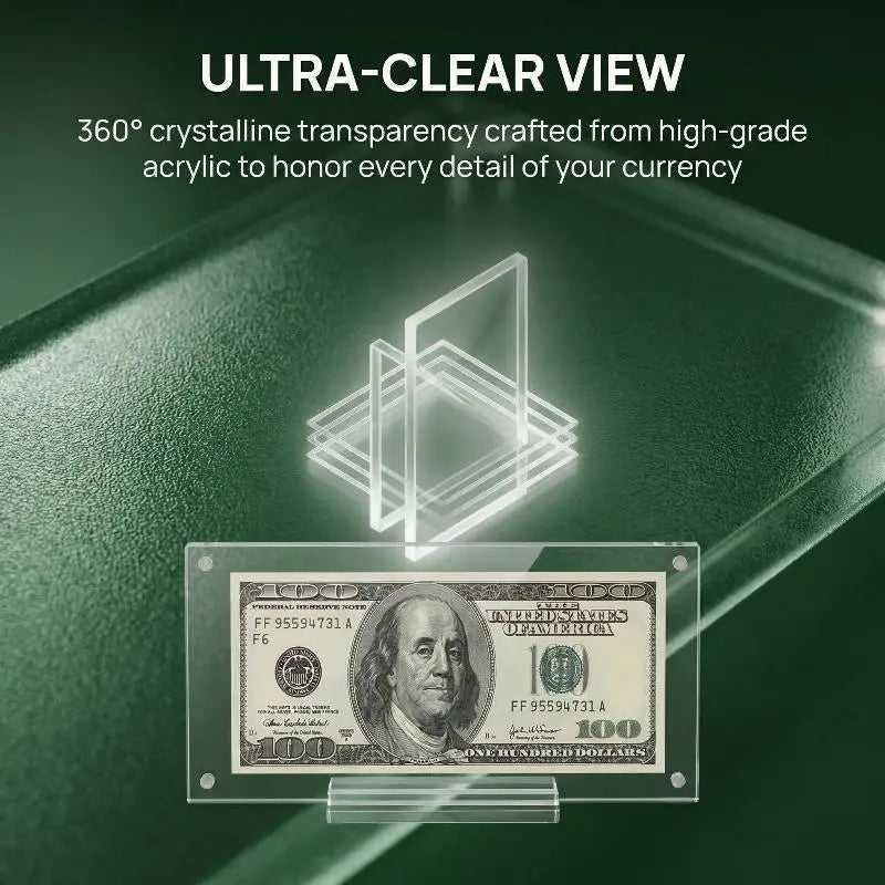 Acrylic Magnetic Money Holder Frame | Dollar Bill Display Stand Acrylic Display Frame Axl