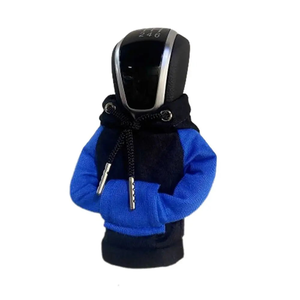 Cotton Hoodie Gear Shift Knob Cover – Color Stitching Car Decor Gear Shift Cover Axl BLACK-BLACK