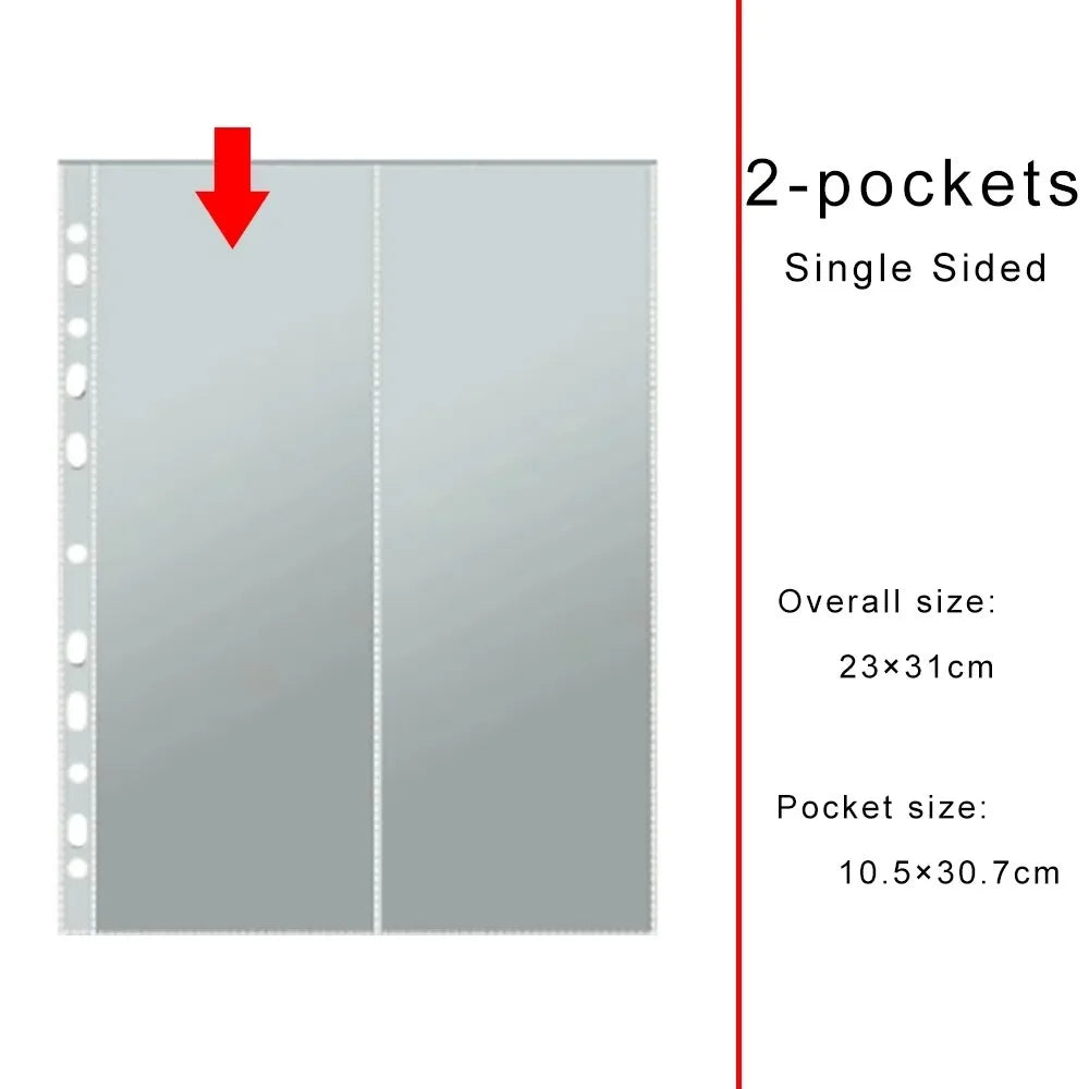 A4 Clear Binder Sleeves – 10 Sheet Photo & Card Pages Binder Sleeve Pages Axl 2-pockets Long