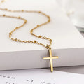 Huitan Dainty Cross Pendant Necklace | Stainless Steel Women Pendant Necklace Axl BXG0010 49cm 5cm
