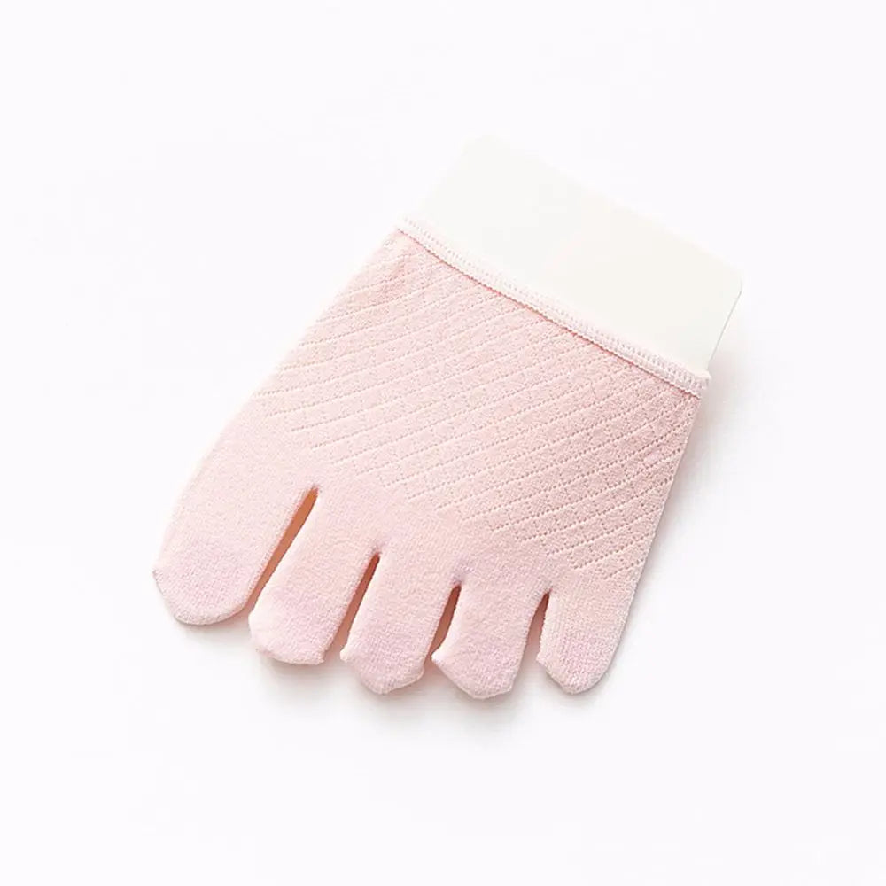 Women's Invisible Open Toe Non-Slip Mesh Cotton Socks Invisible Half Socks Axl pink-full toes One Size
