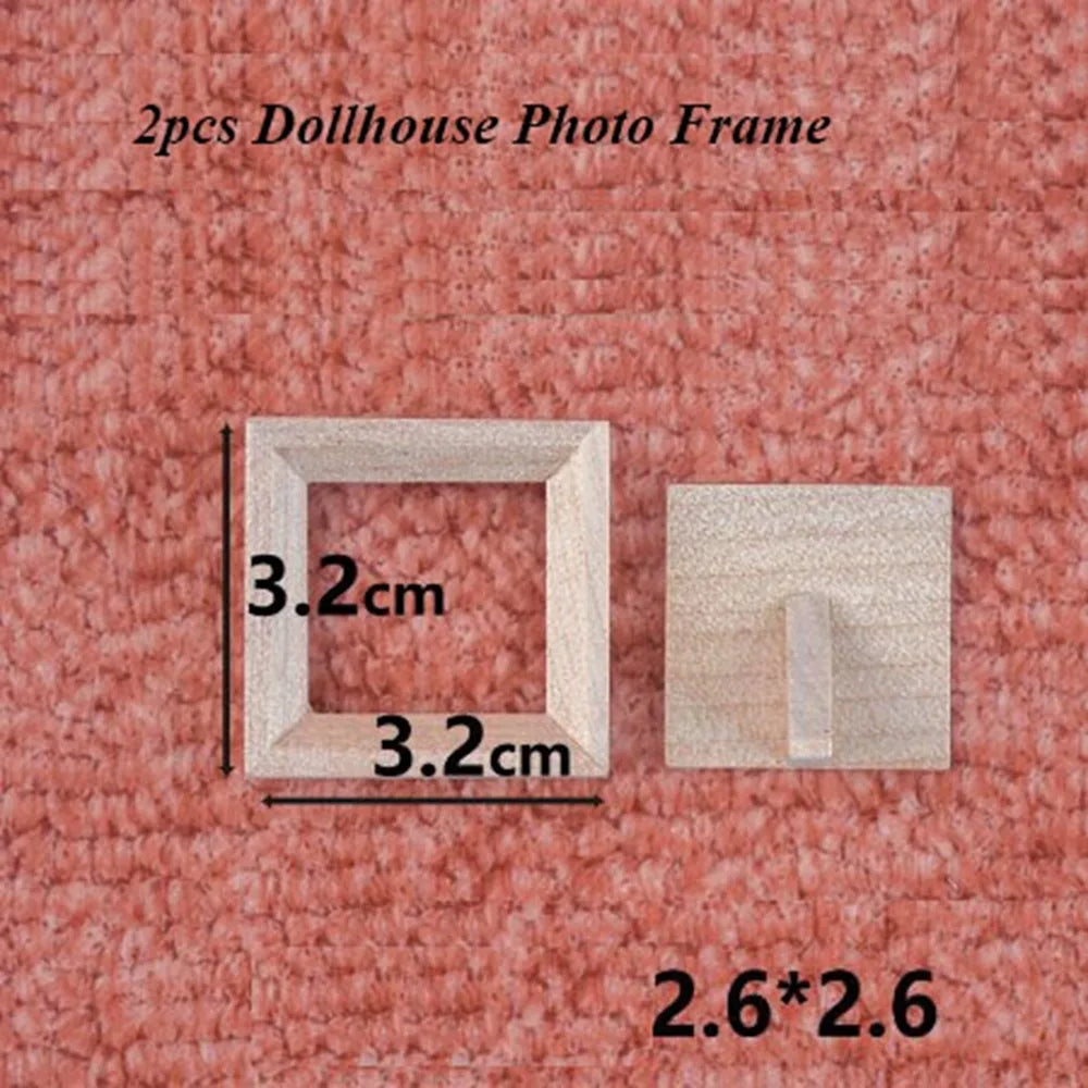 2pcs 1:12 Dollhouse Miniature Wood Photo Frames | DIY Décor Dollhouse Miniature Axl 8