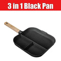 3-in-1 Non-Stick Divided Breakfast Frying Pan | Aluminum Alloy Divided Frying Pan Axl 3 in 1 Black Pan 27cm